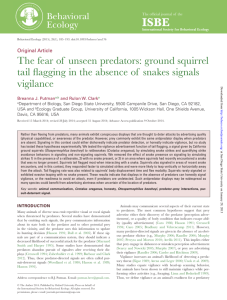 The fear of unseen predators: ground squirrel tail flagging in the