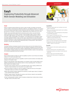 Easy5 Datasheet - MSC Software Corporation