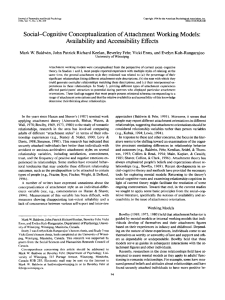 Social-Cognitive Conceptualization of Attachment Working Models