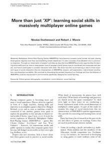 More than just 'XP': learning social skills in massively