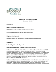 Financial Services Update