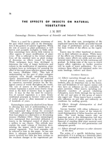 THE EFFECTS OF INSECTS ON NATURAL VEGETATION