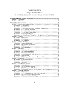 Table of Contents - Oregon State Bar