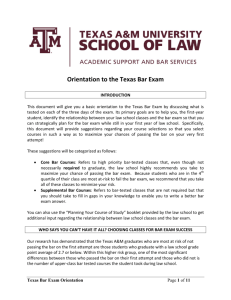 Orientation to the Texas Bar Exam - Texas A&M University School of