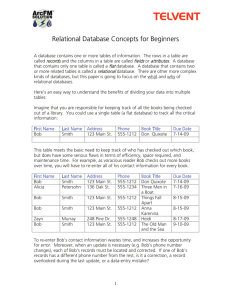 Relational Database Concepts for Beginners