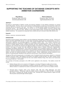 supporting the teaching of database concepts with animation