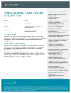 Apache Cassandra™: Core Concepts, Skills, and Tools