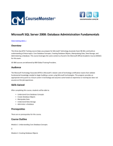 Database Administration Fundamentals Course Outline