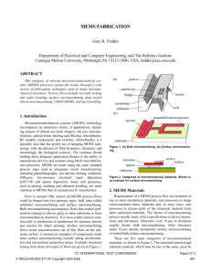 mems fabrication - Electrical and Computer Engineering