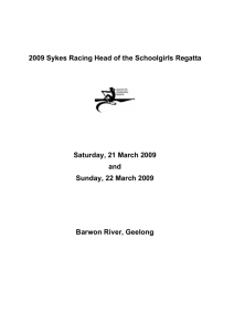 2009 Sykes Racing Head of the Schoolgirls Regatta