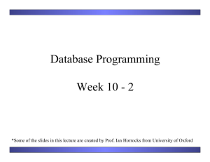 Database Programming Week 10