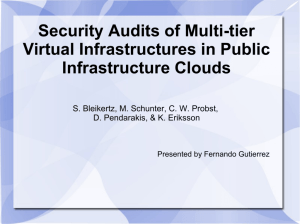 Security Audits of Multi-tier Virtual Infrastructures in Public
