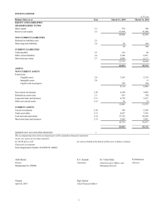 Balance Sheet, Statement of Profit & Loss, Cash Flow