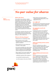 No-par value for shares