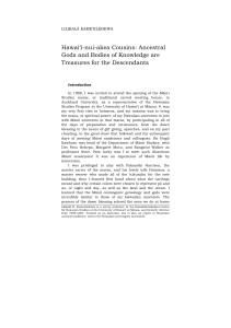 Hawai'i-nui-akea Cousins: Ancestral Gods and Bodies of