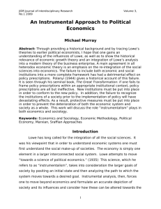 An Instrumental Approach to Political Economics