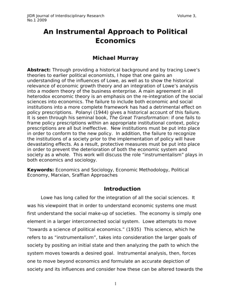 political economics research paper