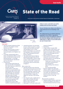 Seat belt fact sheet - Queensland Police Service