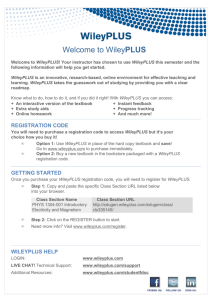 Welcome to WileyPLUS