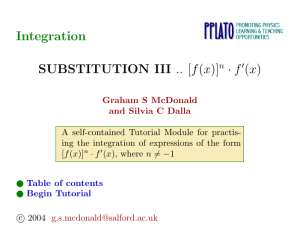 Integration By Substitution 3