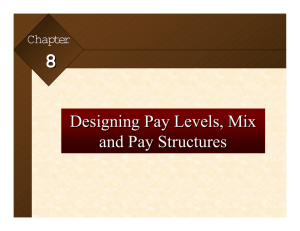 Chapter 8 -- Designing pay levels, mix, and pay structures