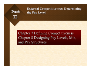 Chapter 7 Defining Competitiveness Chapter 8 Designing Pay