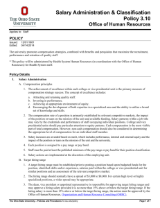 Salary Administration & Classification Policy 3.10 Office of Human