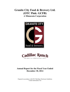 Granite City Food & Brewery Ltd. (OTC Pink: GCFB)