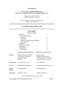 canadian military law syllabus