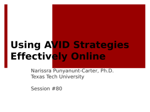 Using AVID Strategies Effectively Online
