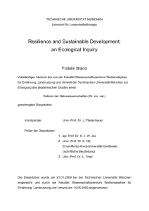 Resilience and Sustainable Development: an Ecological Inquiry