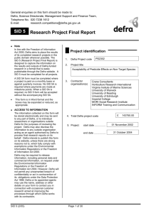 Webfram 6 - Defra Risk Assessment