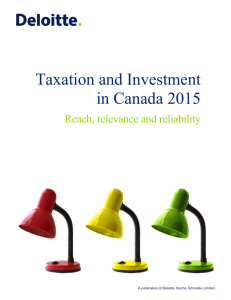 Taxation and Investment in Canada 2015