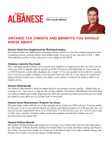 ontario tax credits and benefits you should know about