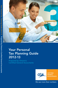 Your Personal Tax Planning Guide - Certified General Accountants