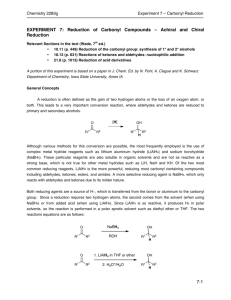7-1 EXPERIMENT 7: Reduction of Carbonyl Compounds – Achiral