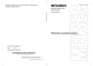 Mitsubishi Programmable Logic Controller Training Manual Ethernet