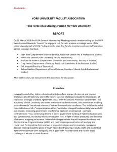 Report of the YUFA Task Force on a Strategic Vision for York