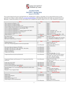 Location Guide Fall 2015 / Spring 2016