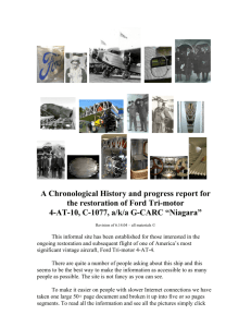 A Chronological History and progress report for the restoration of