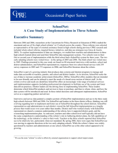 SchoolNet: A Case Study of Implementation in Three Schools
