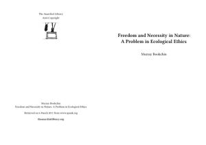 Freedom and Necessity in Nature: A Problem in Ecological Ethics