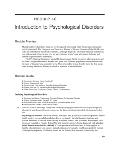Introduction to Psychological Disorders