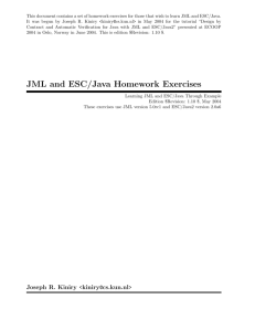 JML and ESC/Java Homework Exercises