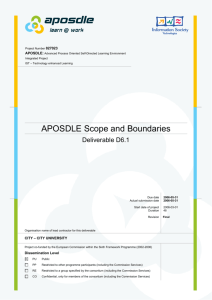 APOSDLE Scope and Boundaries
