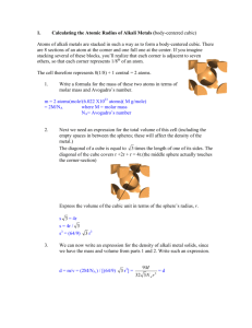 1. Calculating the Atomic Radius of Alkali Metals (body