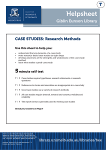 Case Studies: Research Methods