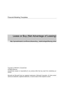 Lease or Buy (Net Advantage of Leasing)