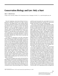 Conservation Biology and Law: Only a Start