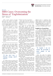 HBS Cases: Overcoming the Stress of 'Englishnization' — HBS